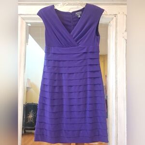 American Living Purple Cap Sleeve V-Neck  Dress SZ. 8